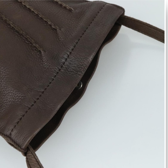 HERMES Toudu Shoulder Crossbody Bag Leather Brown - Picture 7 of 16